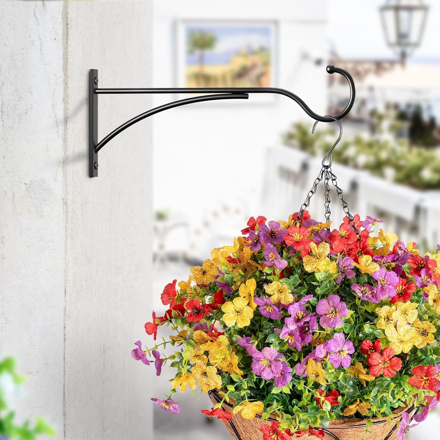 Ganchos colgantes para pared 11pulg metal cestas flores pájaros