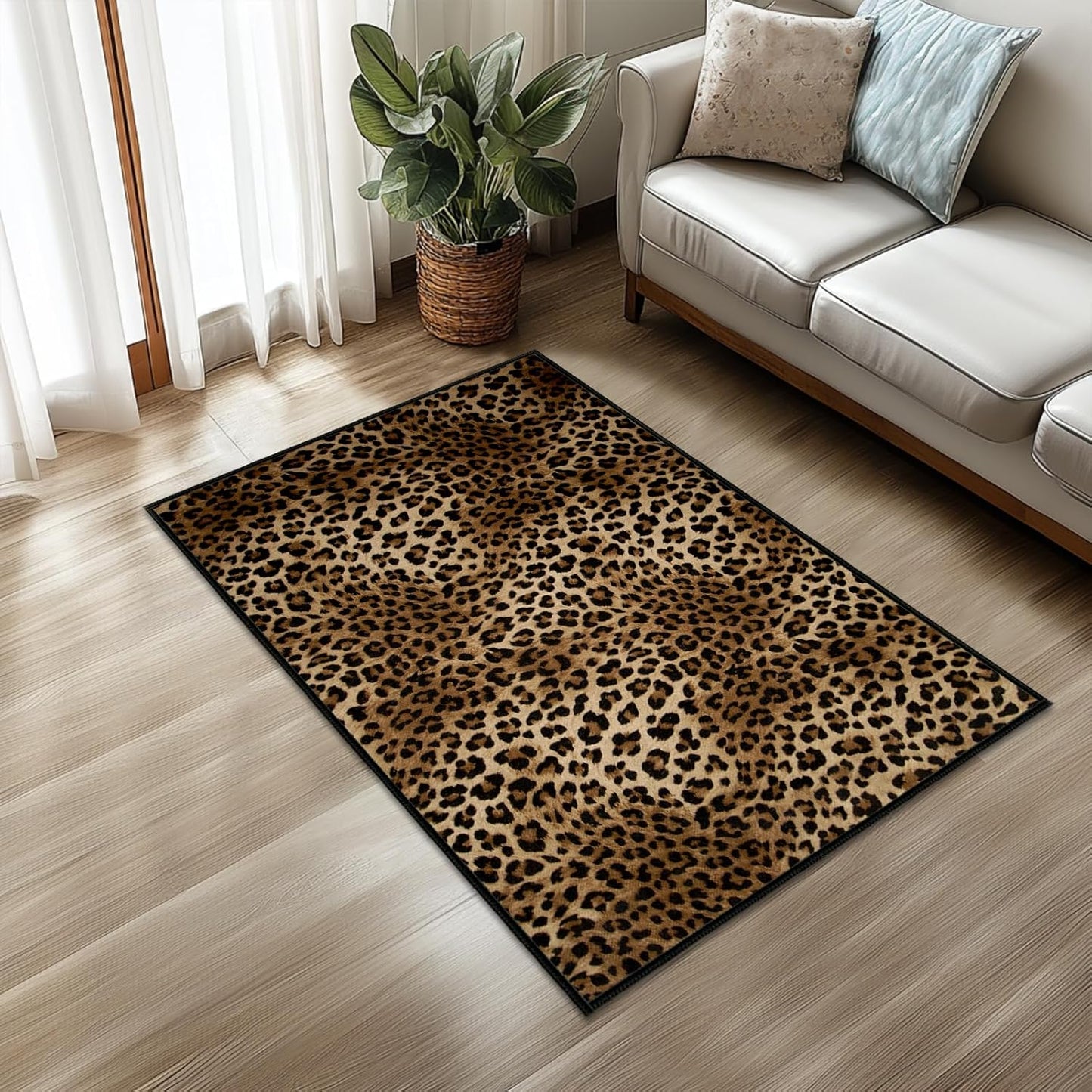 Alfombra leopardo lavable 2x3m suave antiderrap puerta
