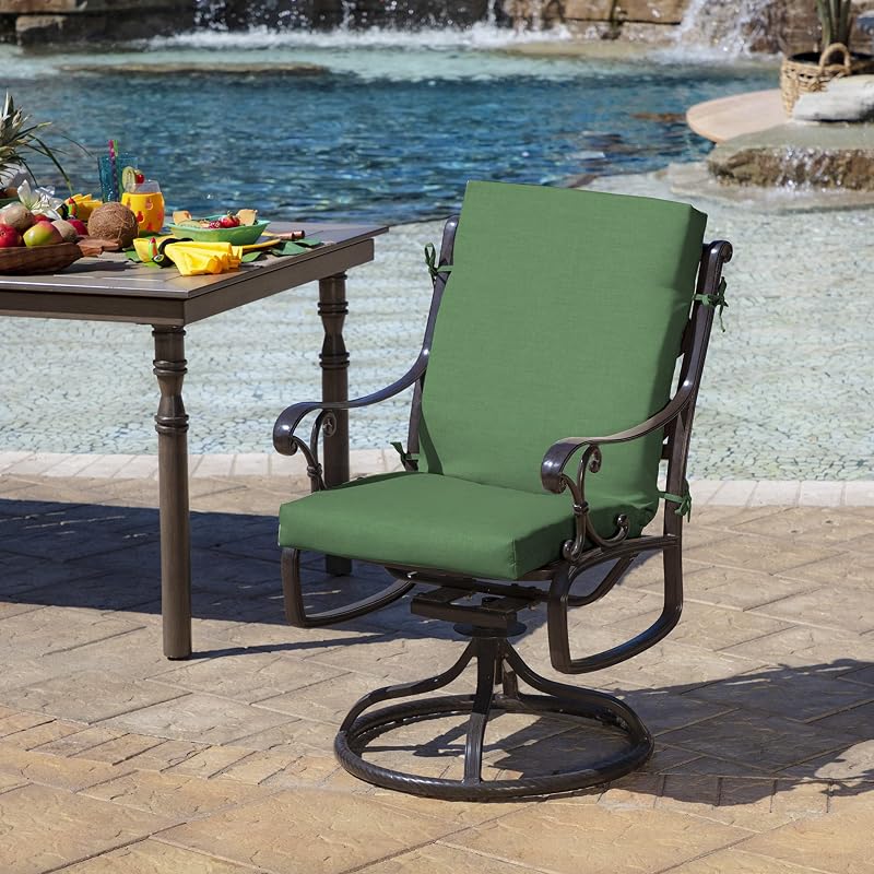 2 Cojines Silla Exterior 20x20 Resistentes Lluvia Verde