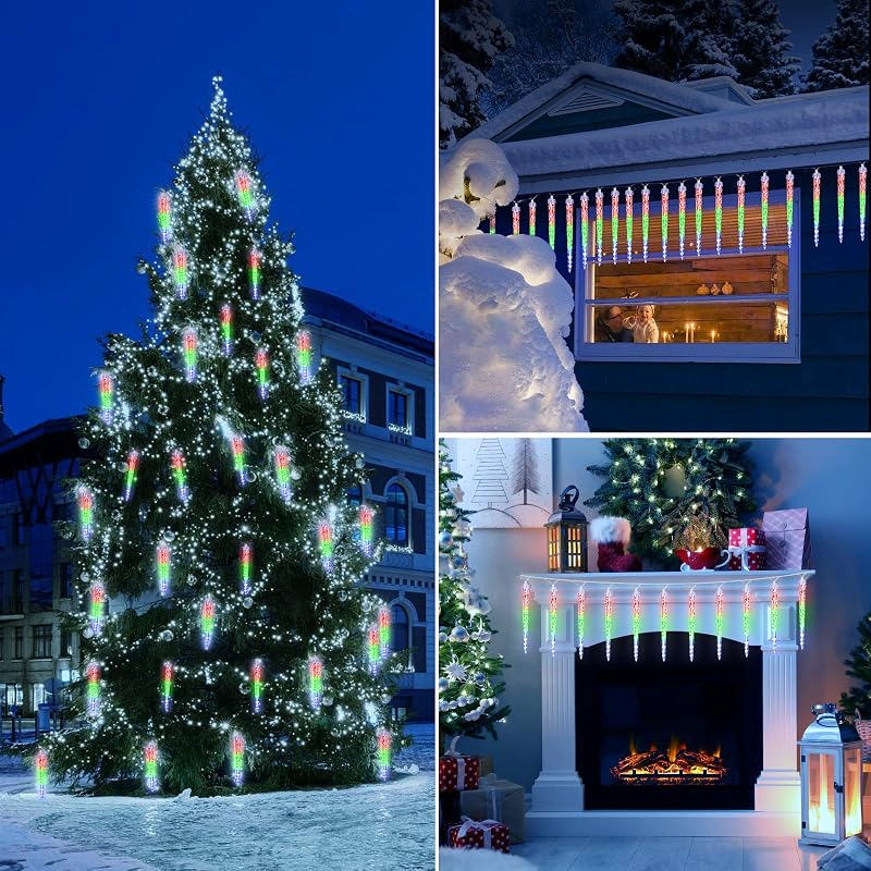 Luces carámbano Navidad 20" 480 LED impermeables techo