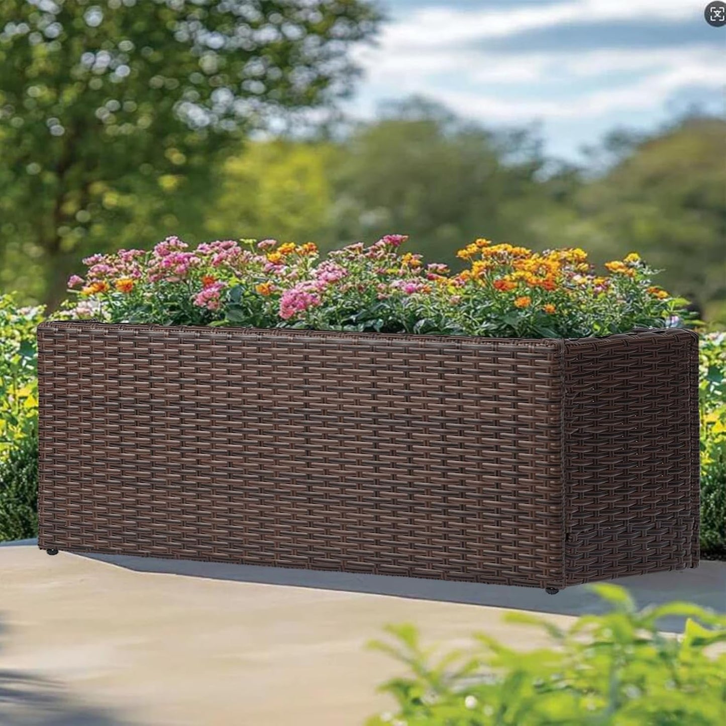 Jardinera Ratán Marrón 36x12x16pulg