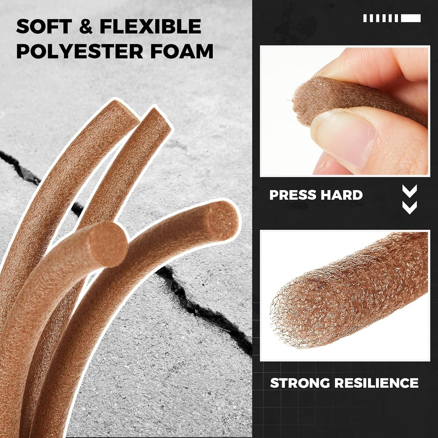 Varilla respaldo espuma 1pulg x50ft para grietas concreto
