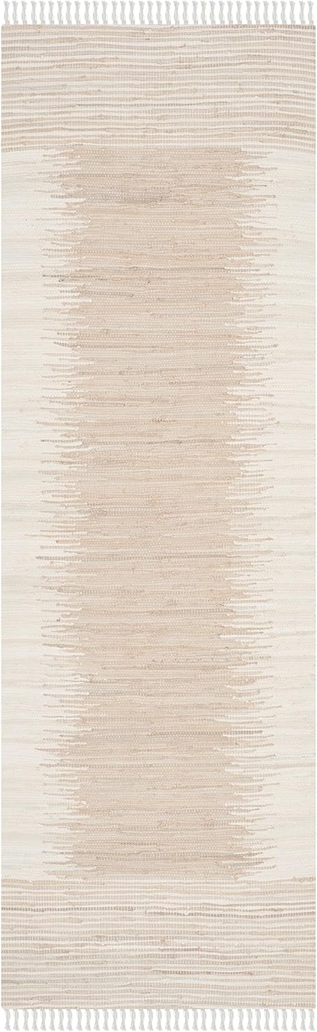 Alfombra Montauk algodón tejida a mano beige
