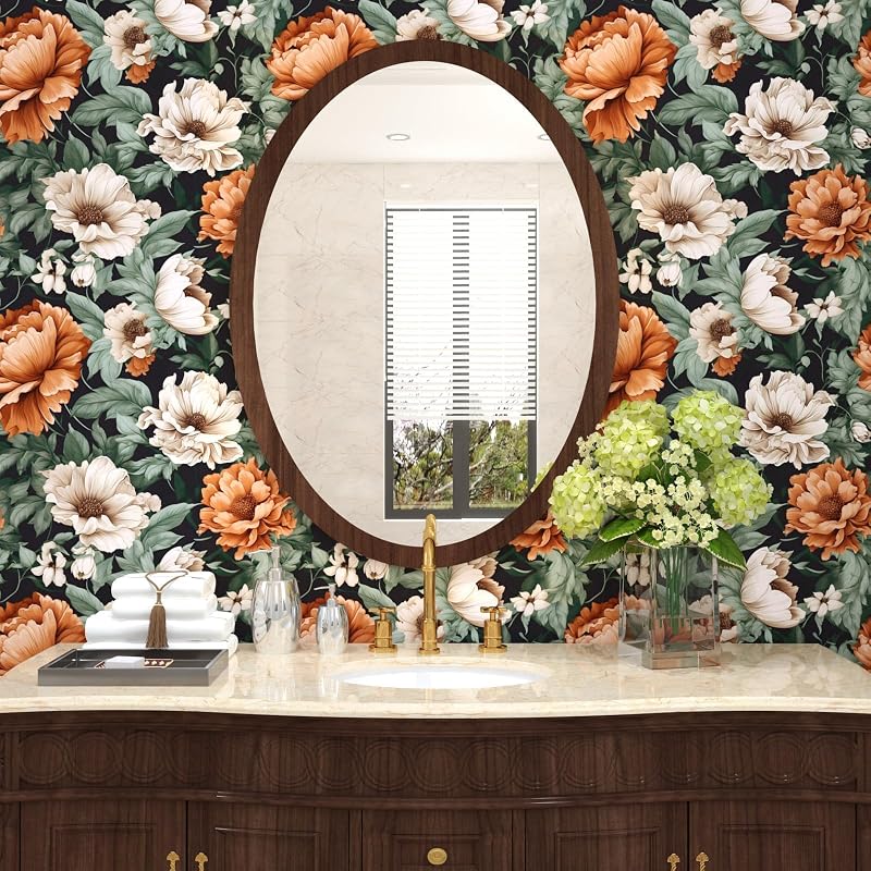Papel tapiz floral autoadhesivo remov. 17.5x393.7"