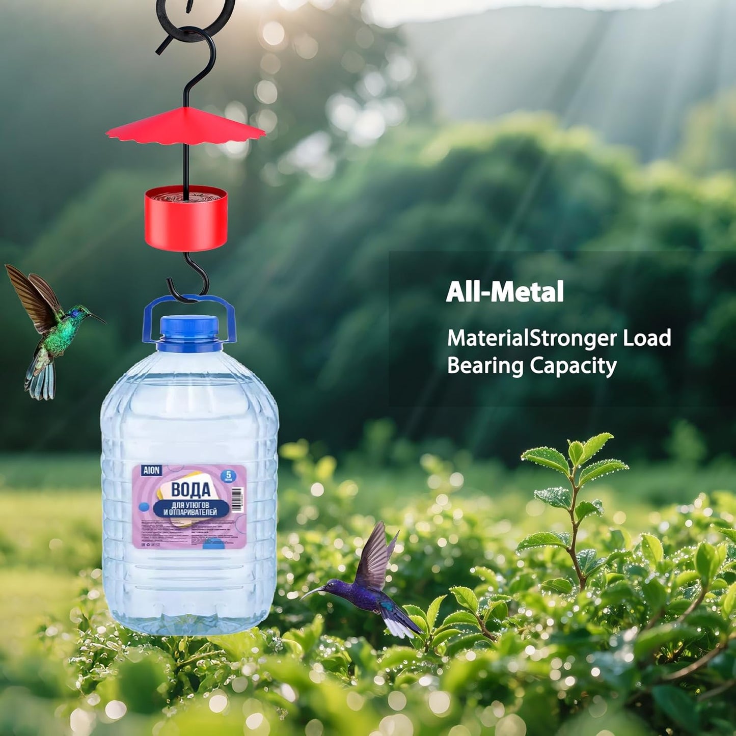 Comedero colibríes metal 5oz protector hormigas