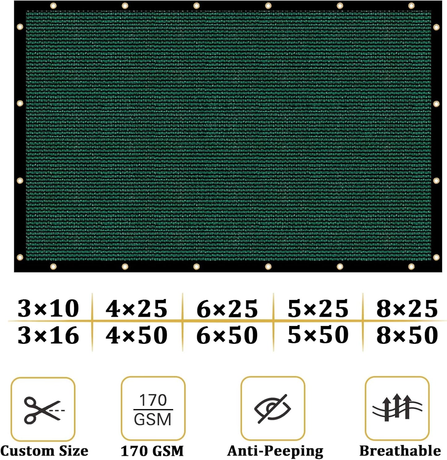 Rejilla privacidad valla 4x25ft color verde