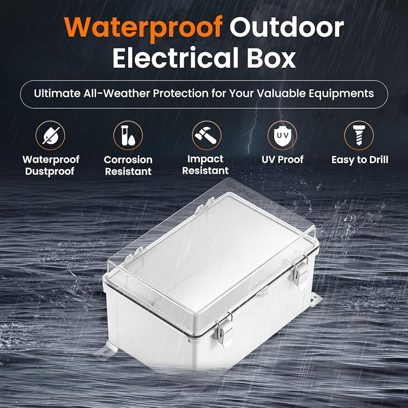 Caja conexiones acero inox tapa transparente ABS gris