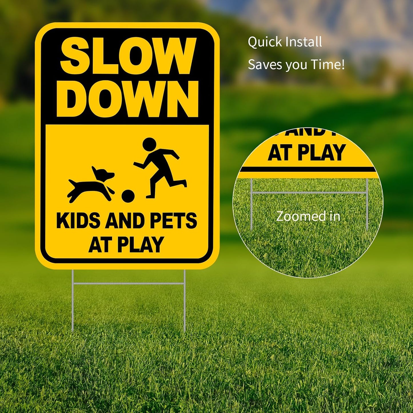 Letreros Slow Down Kids 16x12" doble cara metal