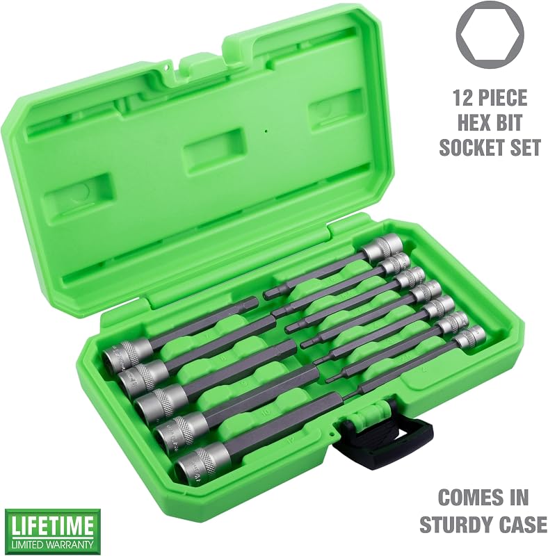 Set 12 pzas llaves hex métricas 1/4 y 3/8"