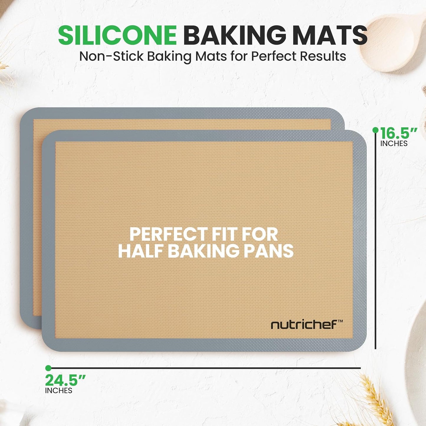 Alfombrillas silicona antiadherentes para horno 24x16pulg