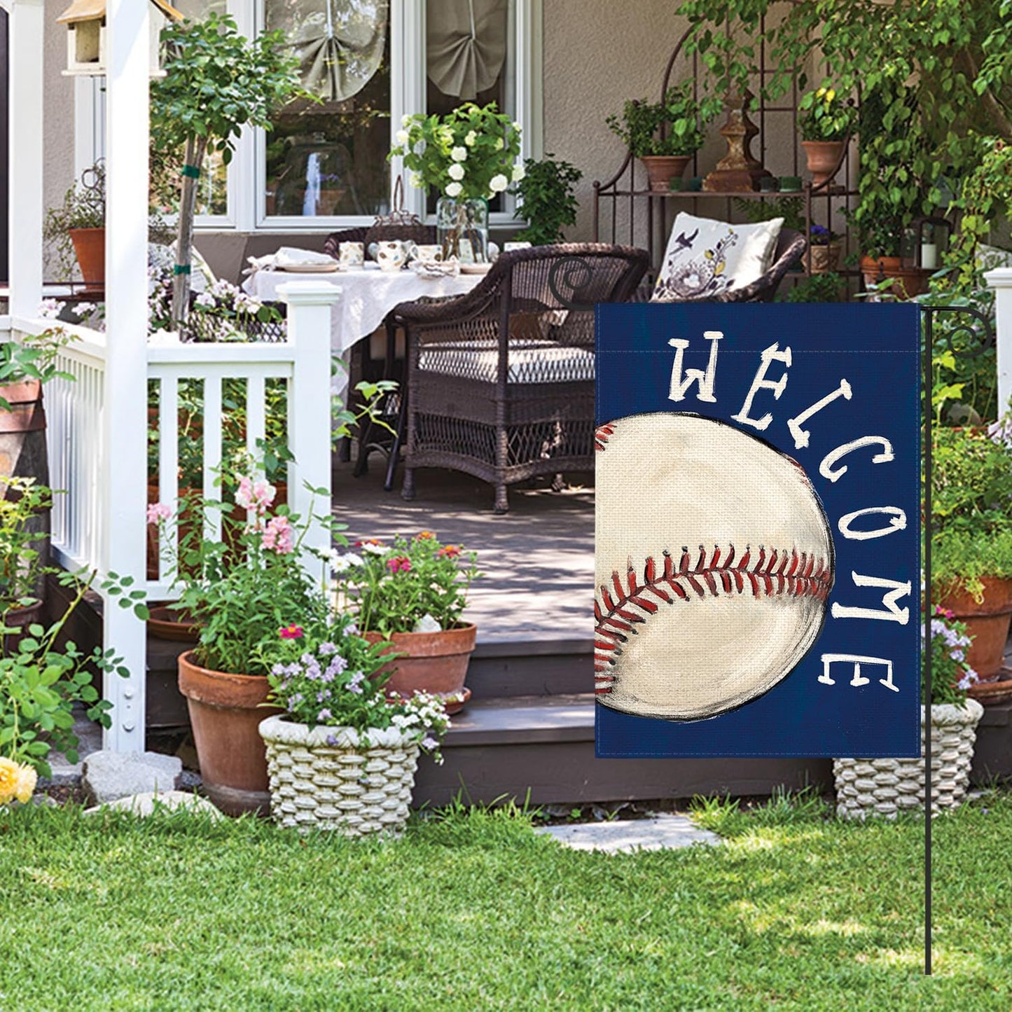 Bandera jardín béisbol 12x18pulg doble cara exterior