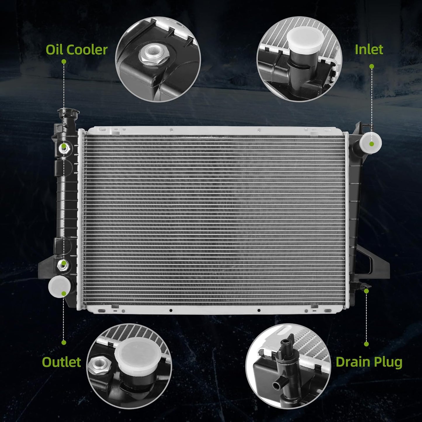 Radiador comp Ford F-150 F-250 V8 85-97