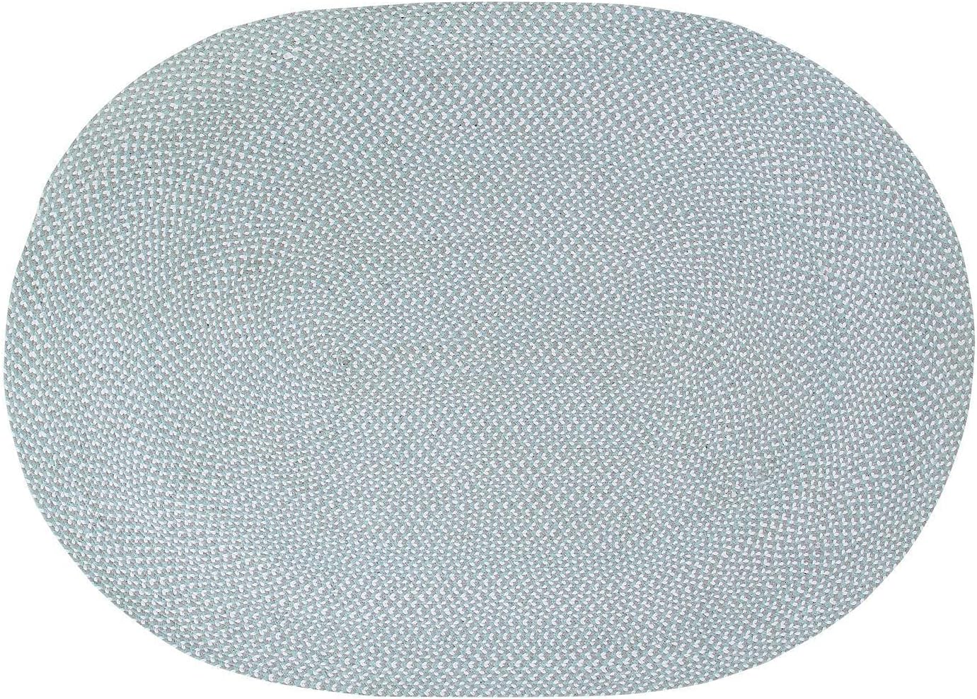 Alfombra trenzada algodón tricolor 2x3ft ovalada