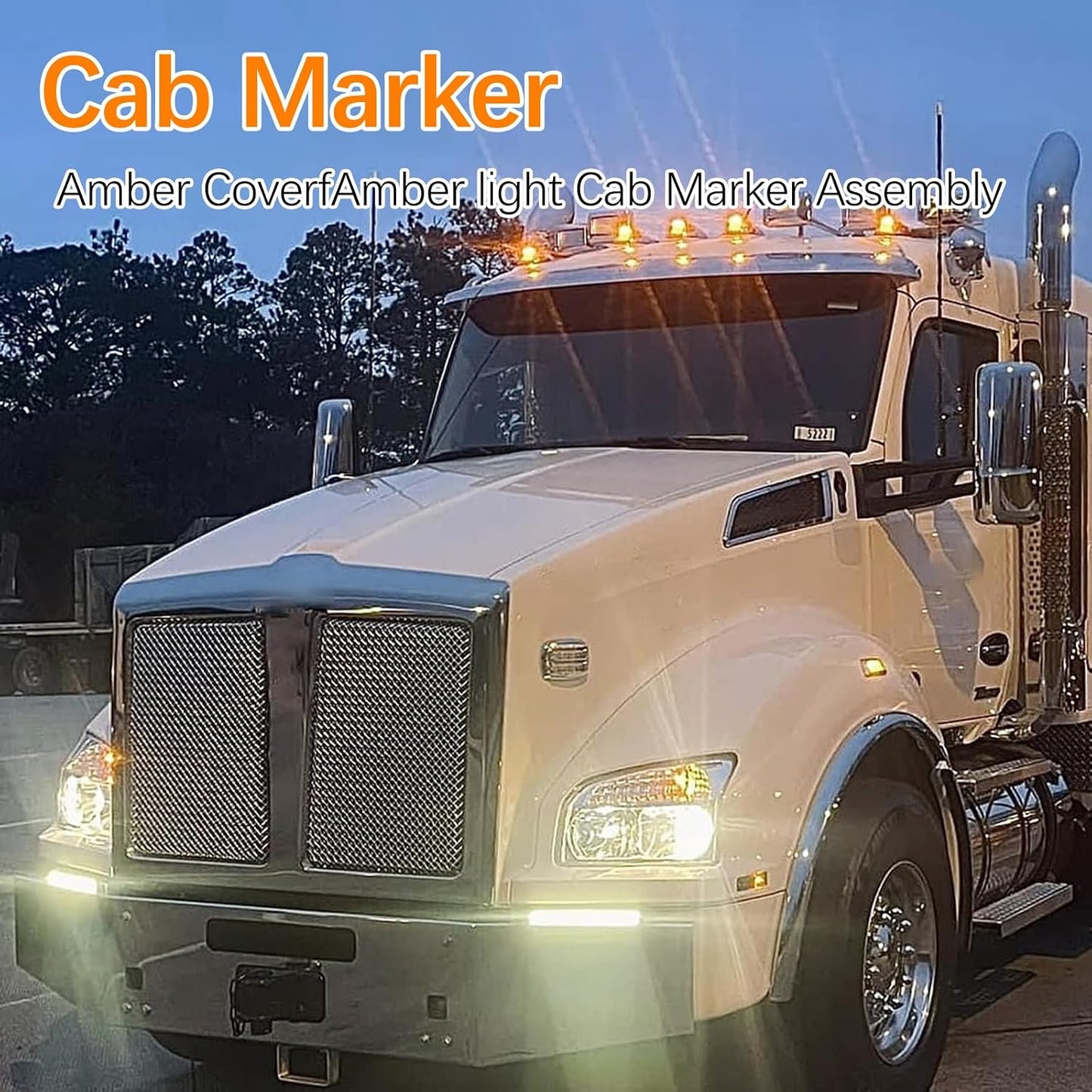 5 Luces LED Ámbar Separación Techo Camión Kenworth