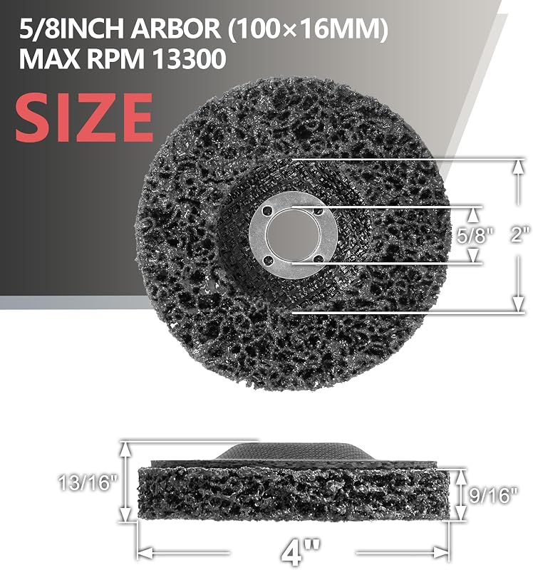 Discos pelacables 5uds 4x5/8pulg para amoladora negro duradero