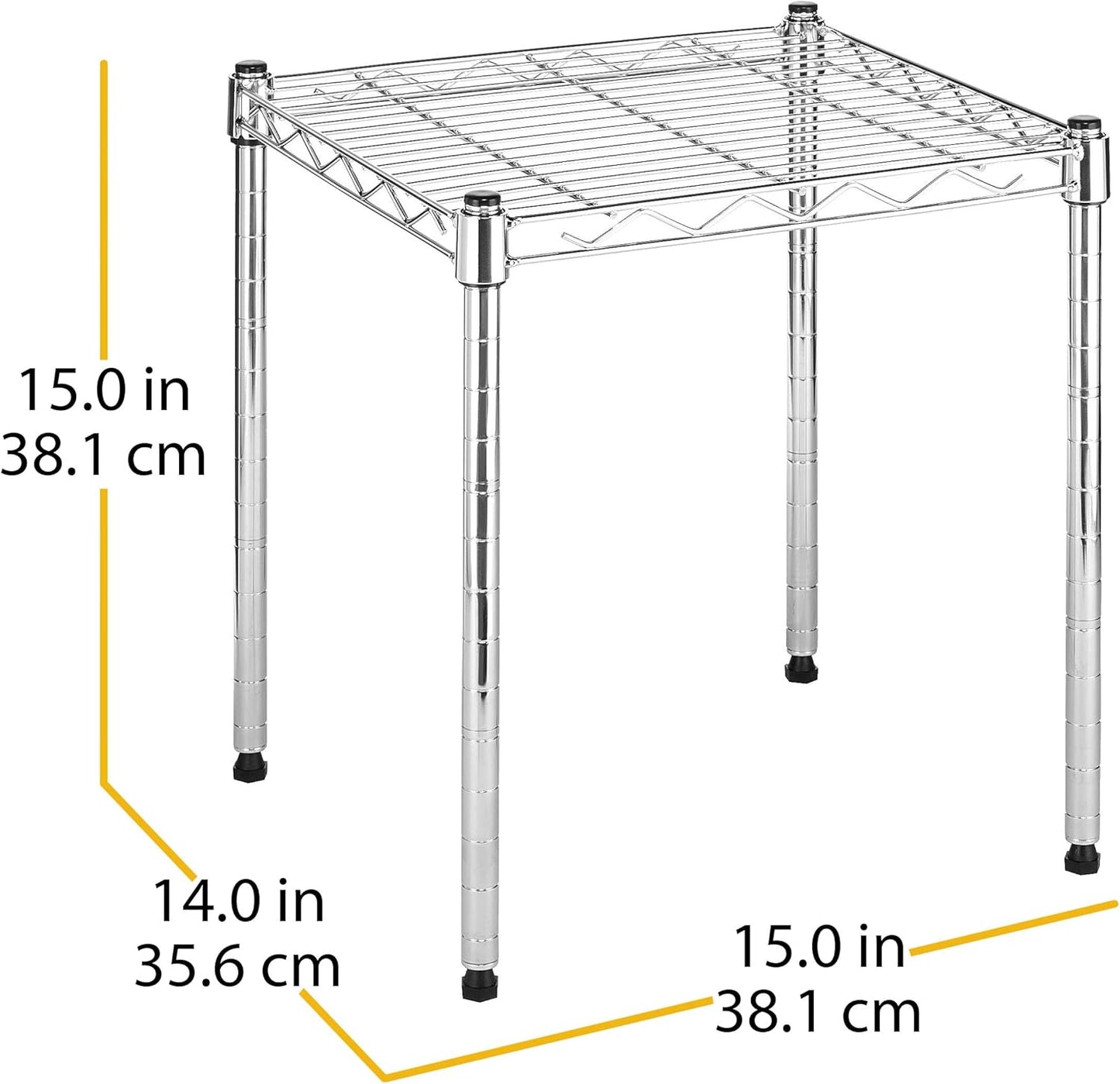 Estante de alambre apilable con cesta para despensa cocina