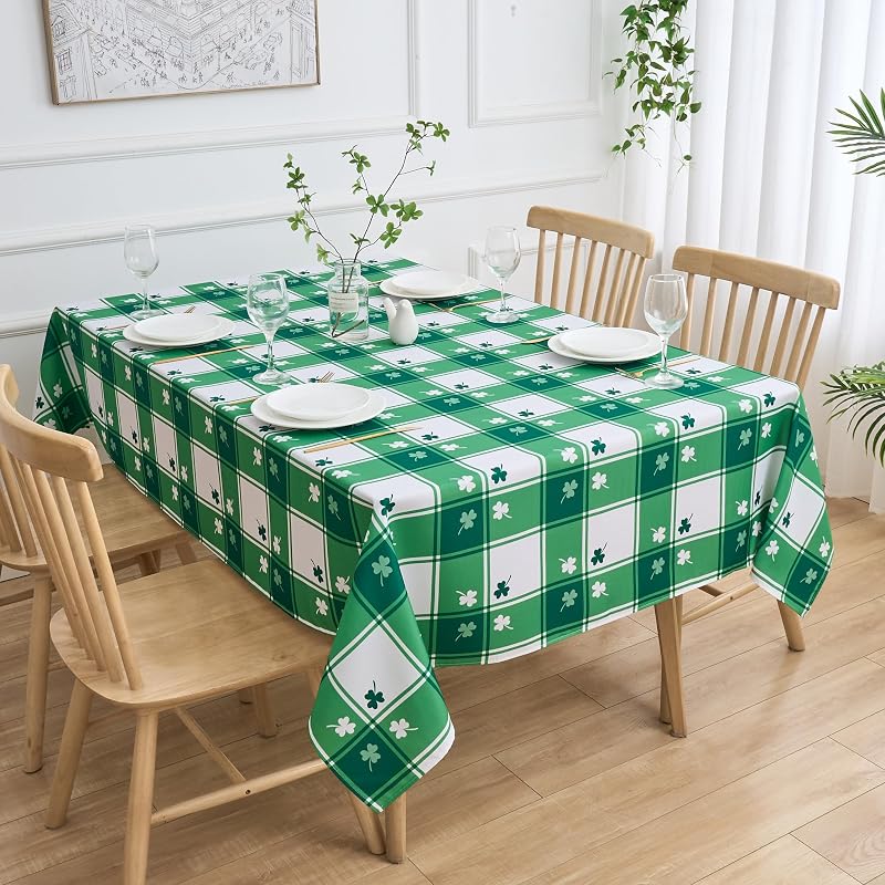 Manta plaid San Patricio 60x120 clavel verde y blanco