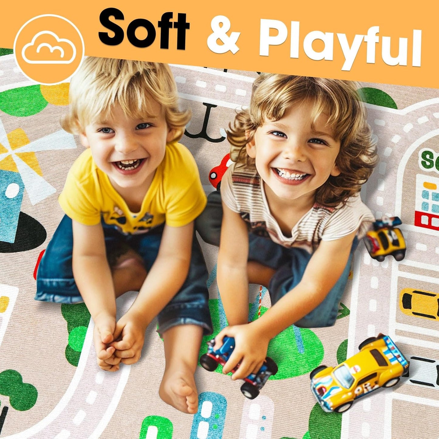 Alfombra set niños con respaldo goma decorativa