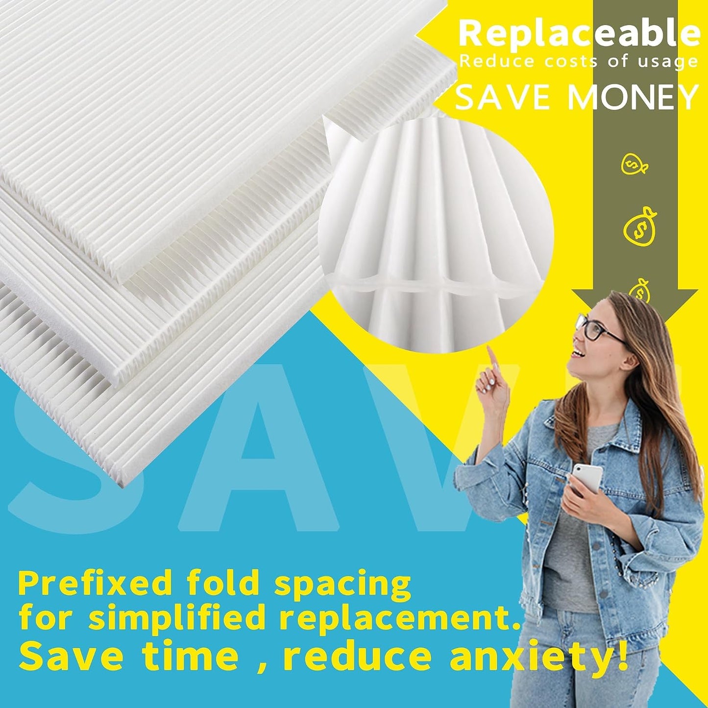 8 Filtros MERV 13 14x14x1 Reemplazables
