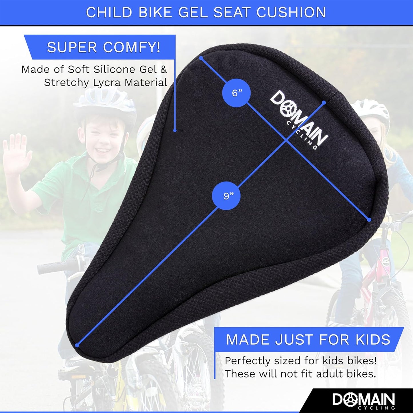 Funda asiento bicicleta niño con gel 9x6pulg comodidad