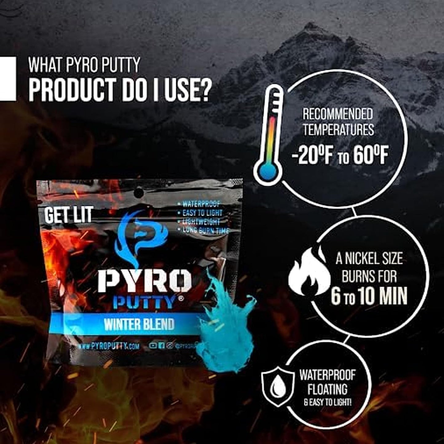 Putty encendido impermeable para emergencias y supervivencia