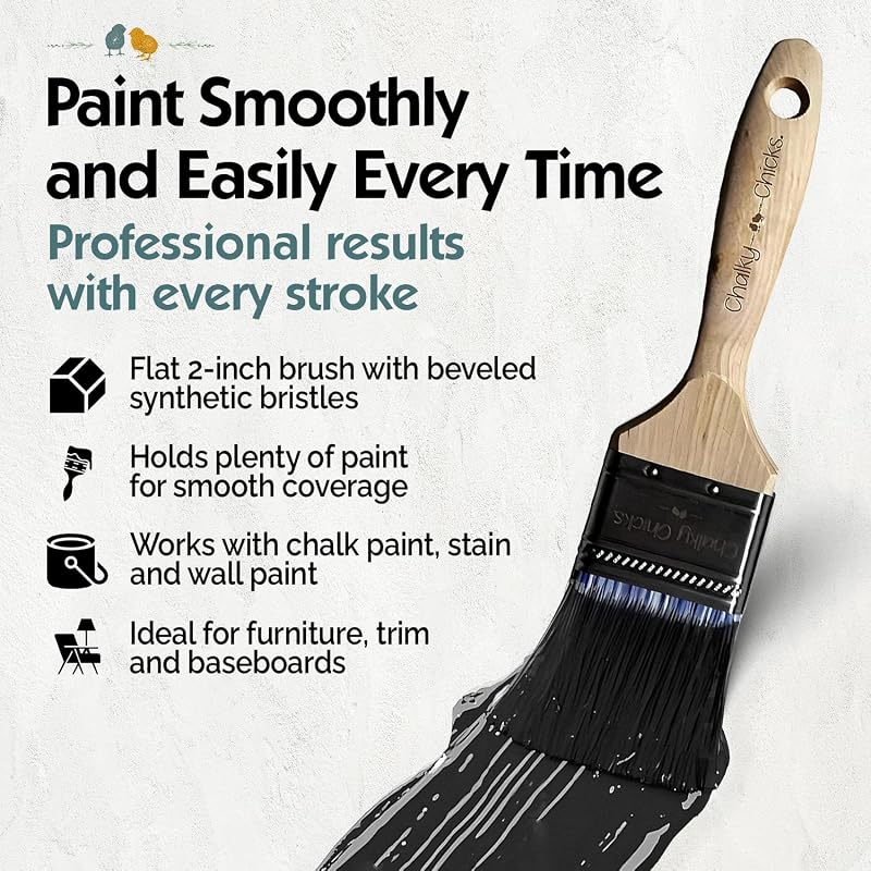 Brocha pintura tiza cerdas naturales biseladas