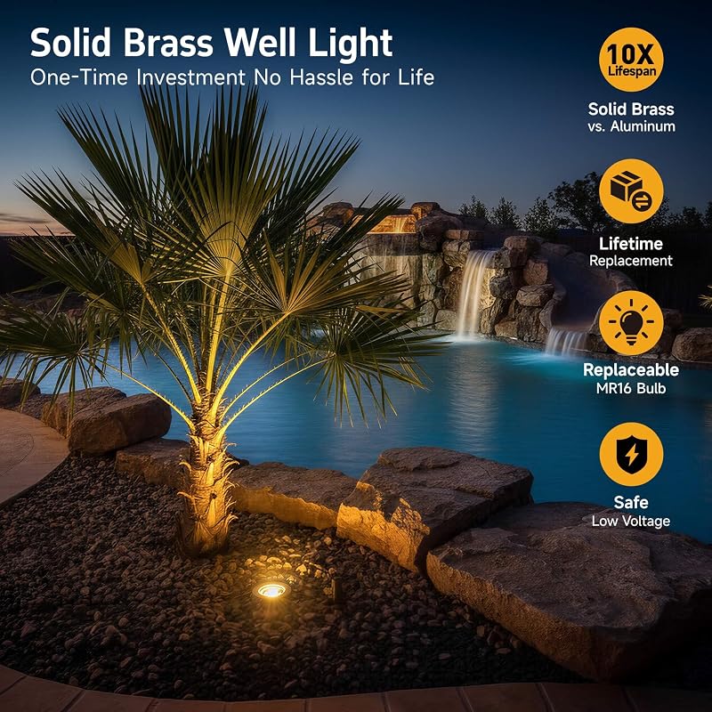 Luz suelo IP65 bronce antiguo 12V LED sin bombilla