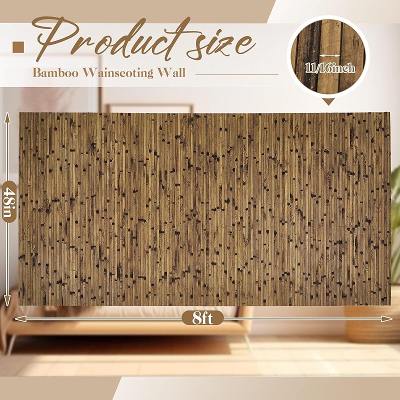 2 Pzas Panel Bambú 48x96" Cubierta Renovable