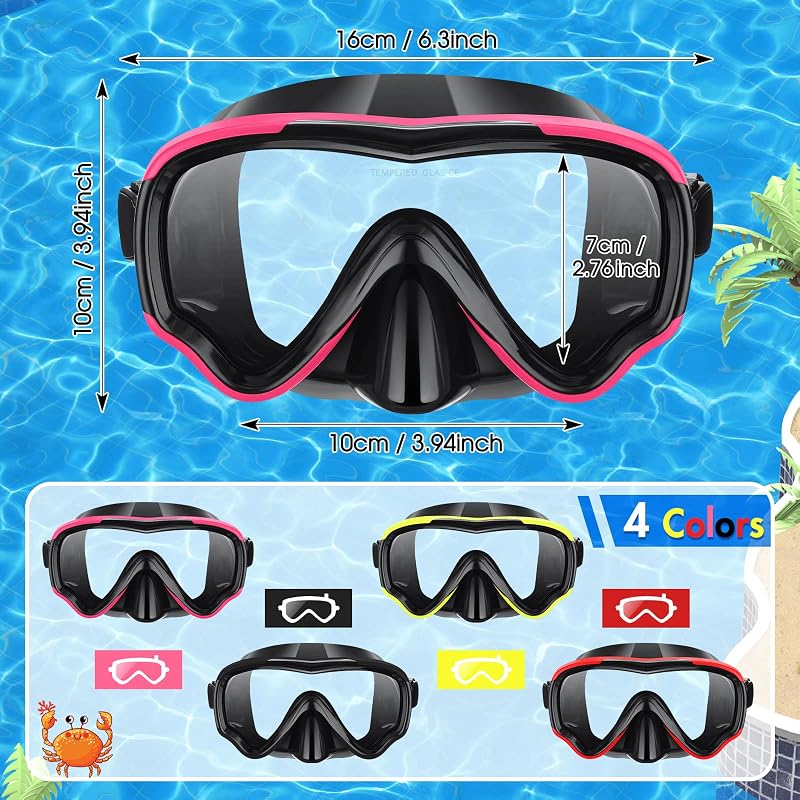 4 Gafas esnórquel adultos con máscara buceo