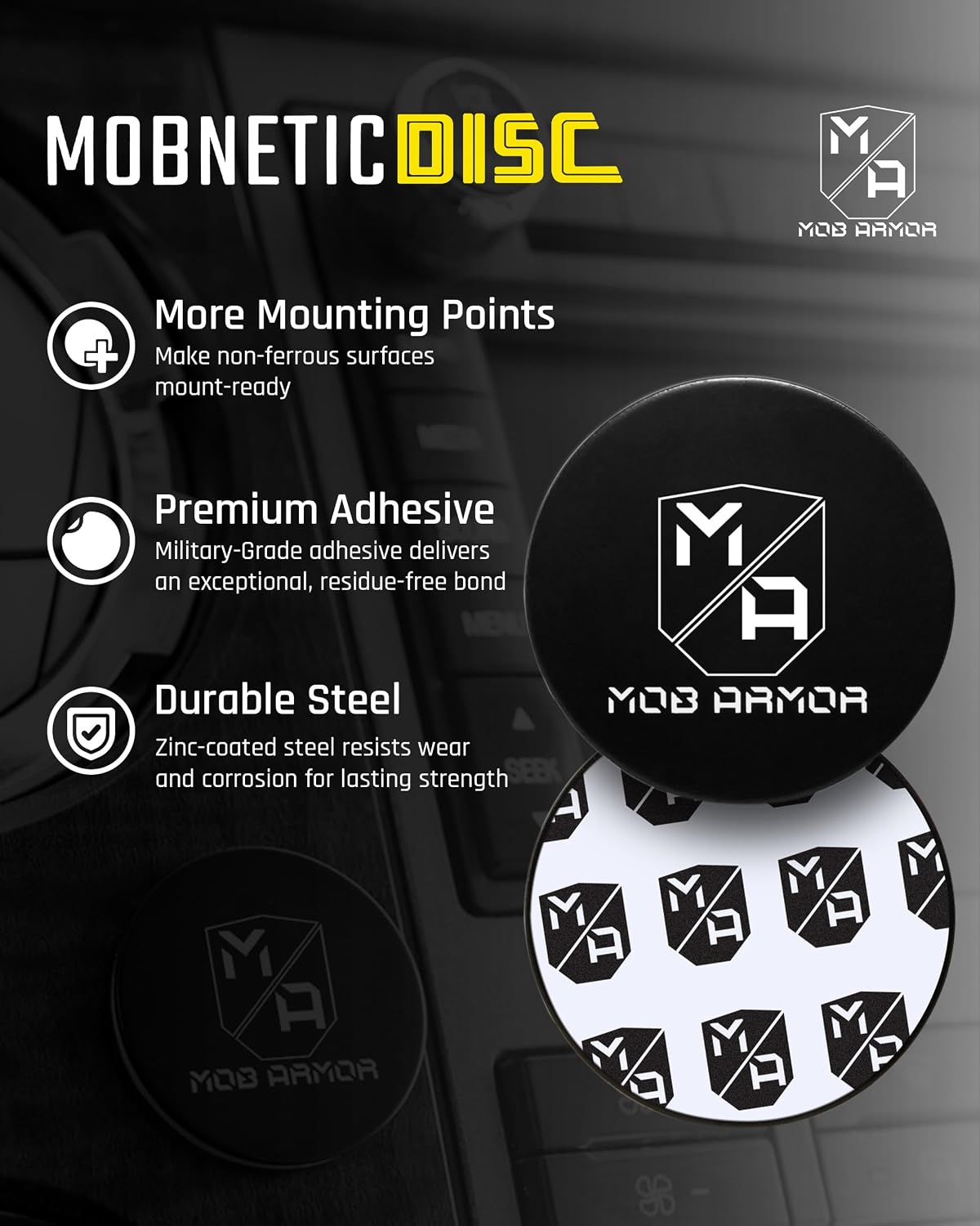 Placas magnéticas MobNetic para teléfono 6 Pzas negro
