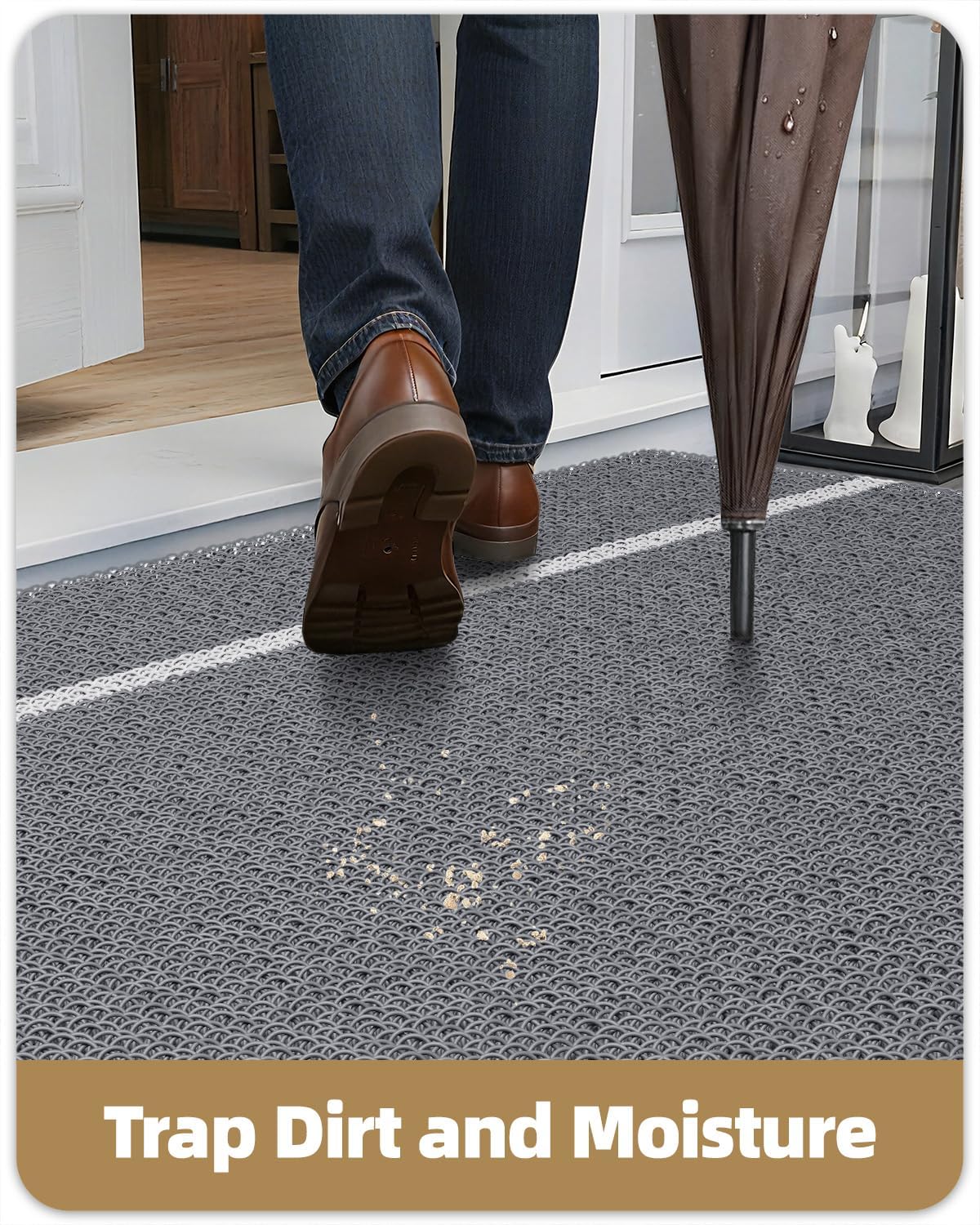 Felpudos Dobles para Puerta Exterior Impermeable Grande