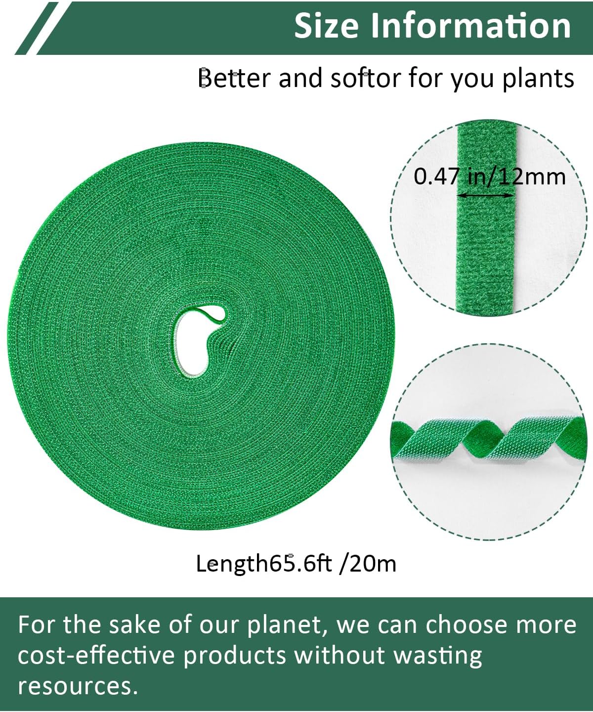 Cinta jardín 65.6ft clips reutilizables para plantas trepadoras