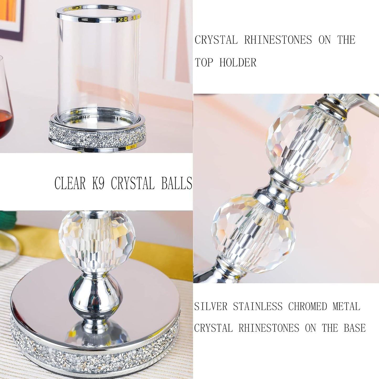 Candelabros de cristal para velas boda y hogar
