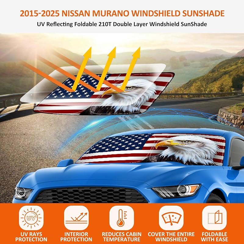 Parasol parabrisas Ford Mustang 2015-25 diseño águila