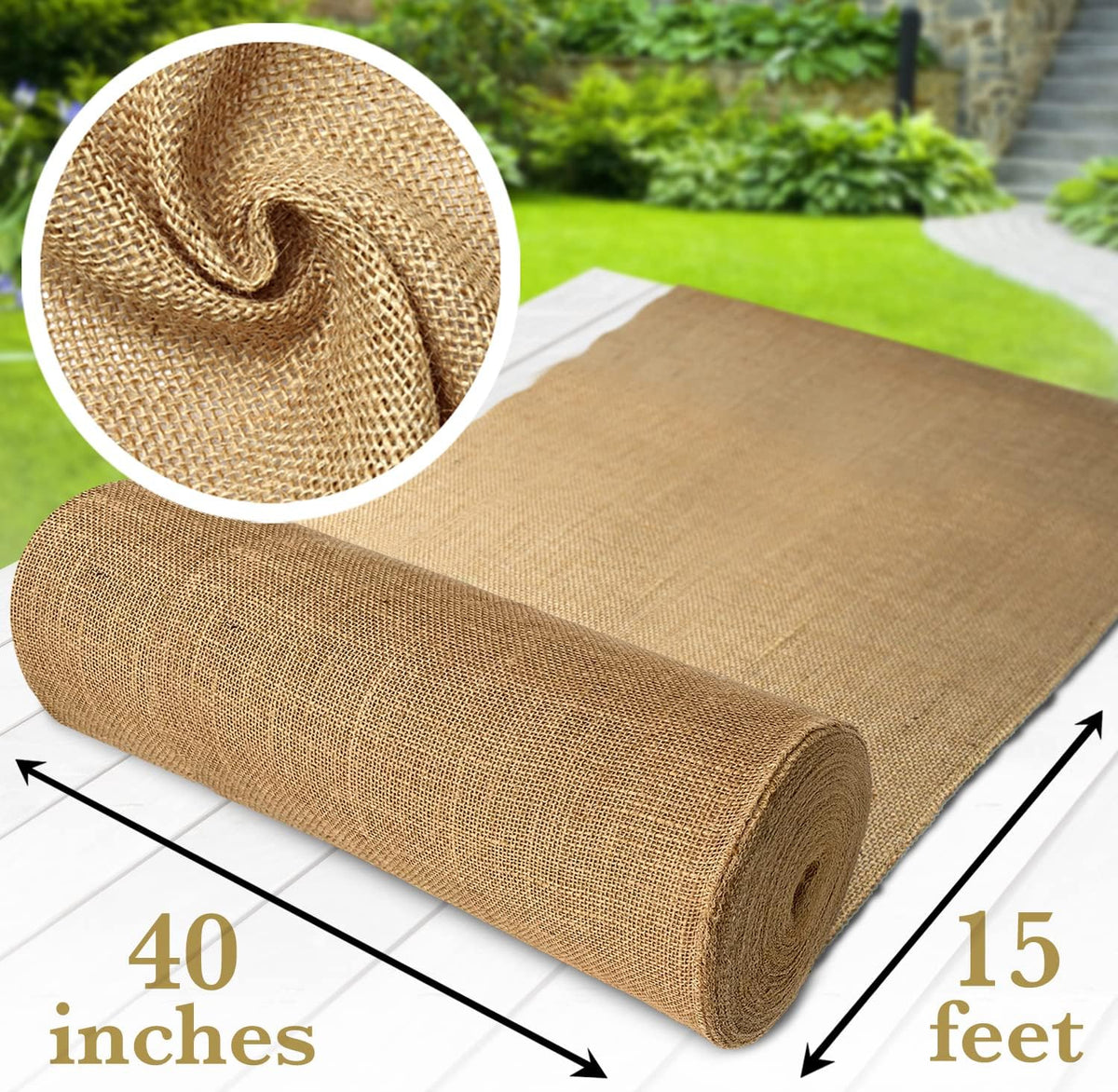 Rollo arpillera jardinería 40x15ft tela yute decoración rústica