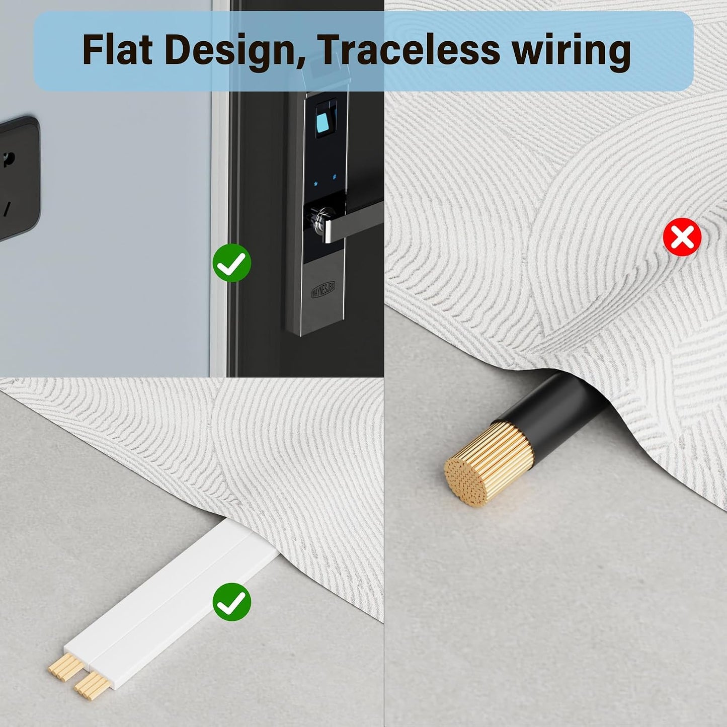 Cable altavoz plano calibre 16 20ft blanco cl2 pvc flexible