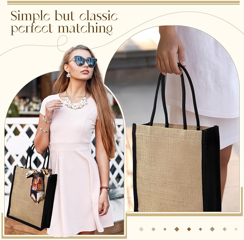 16 Pzas Bolsas Yute con Asas Suaves Multiusos