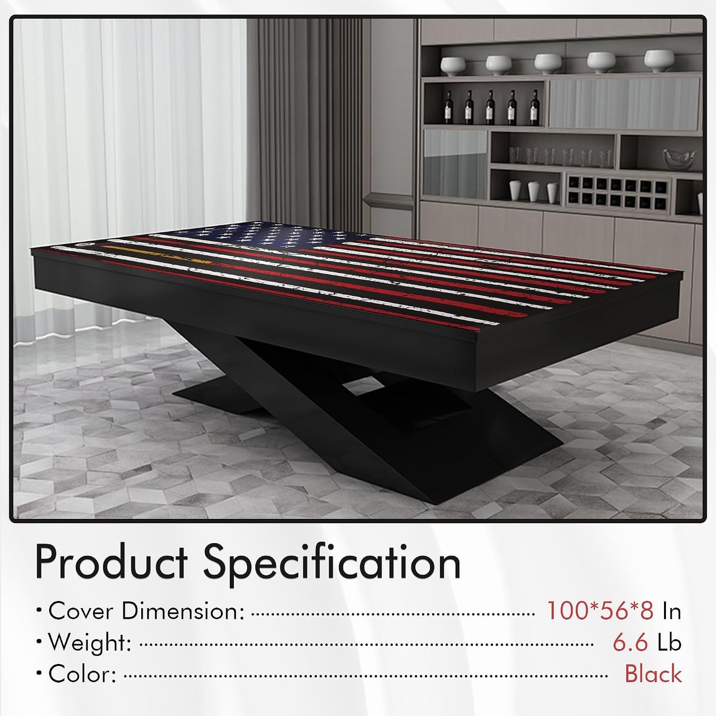 Funda mesa billar cuero impermeable 6-9 pies