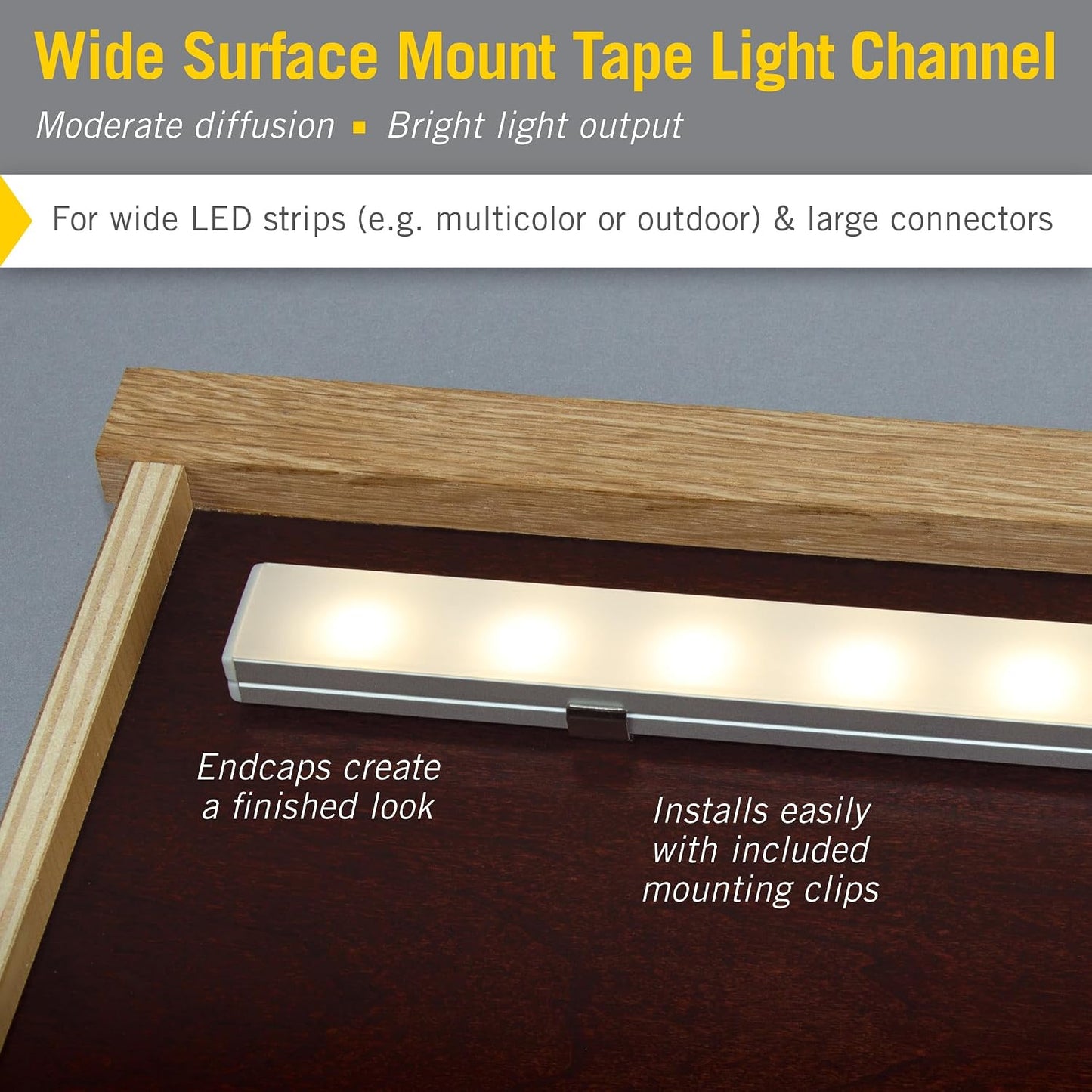 Cinta LED superficie amplia 5 pack plateado
