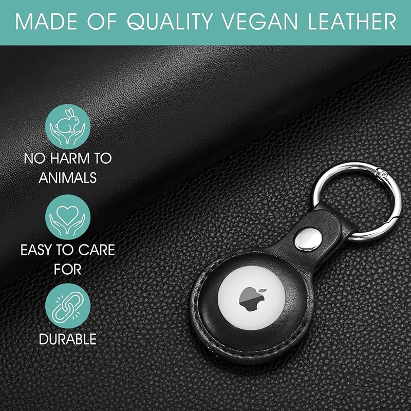 2 Pzas Fundas Airtag Cuero Vegano Llavero