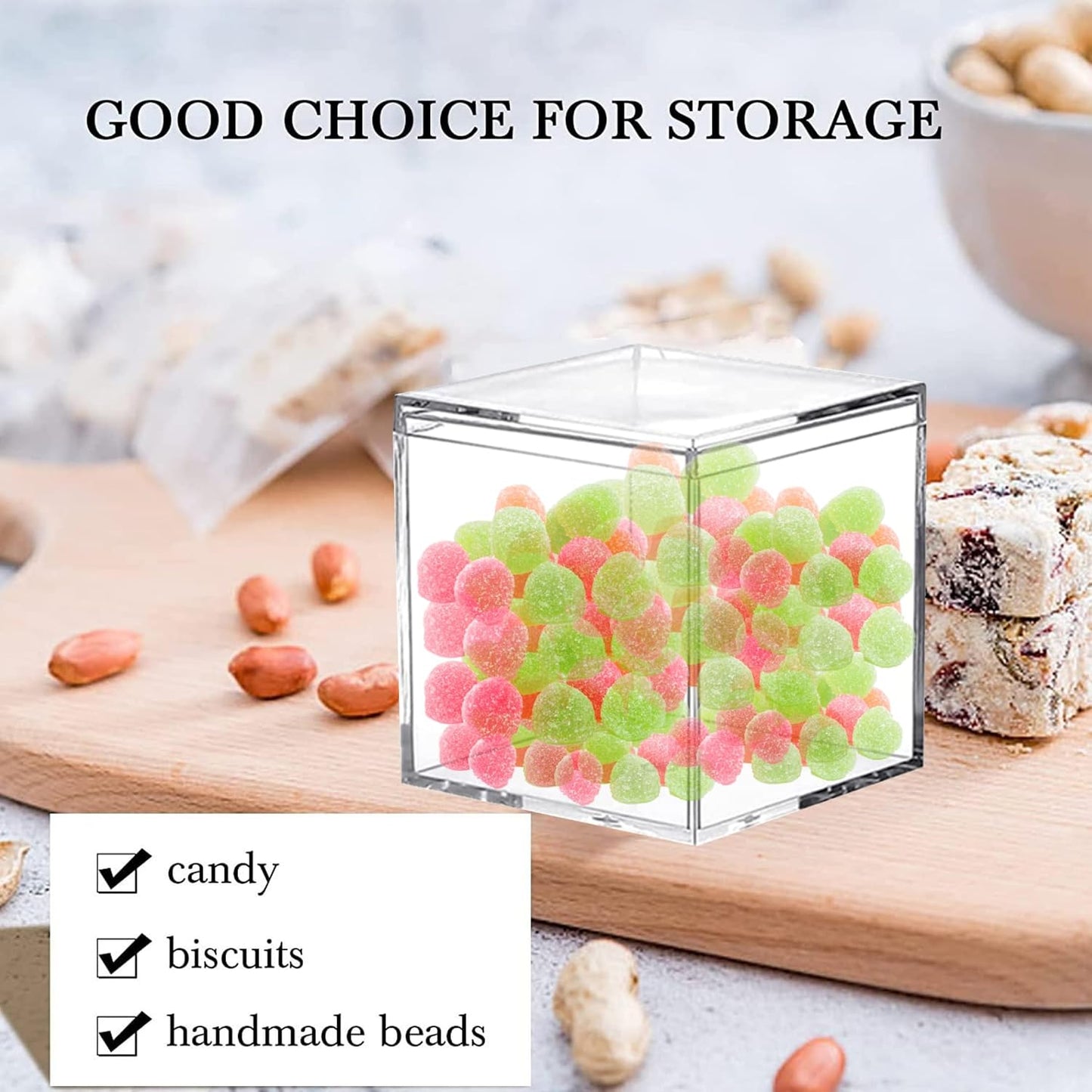 Caja acrílico transparente para joyas y decoración de fiesta