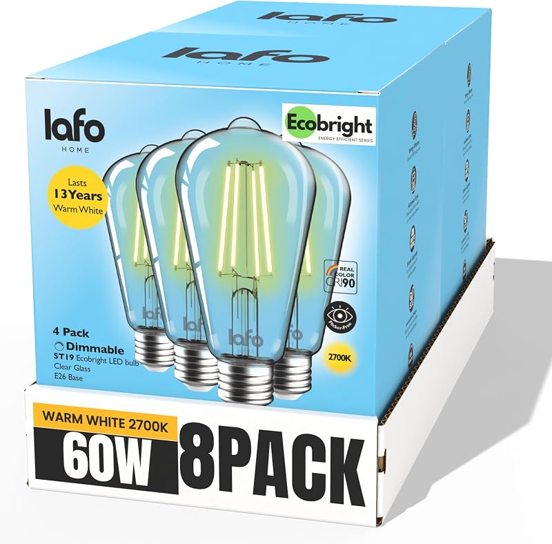 Bombilla LED Edison ST19 regulable filamento 60W 2700K
