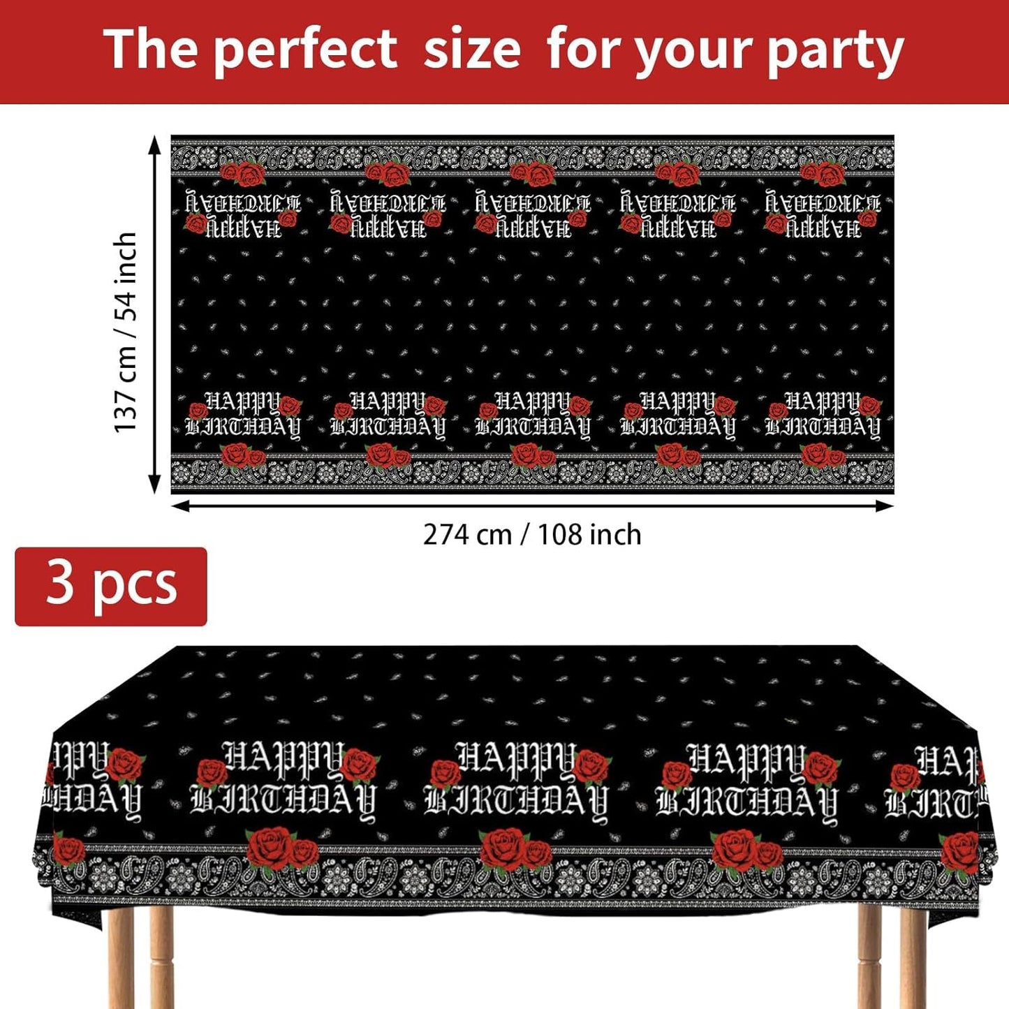 Mantel Paisley Negro