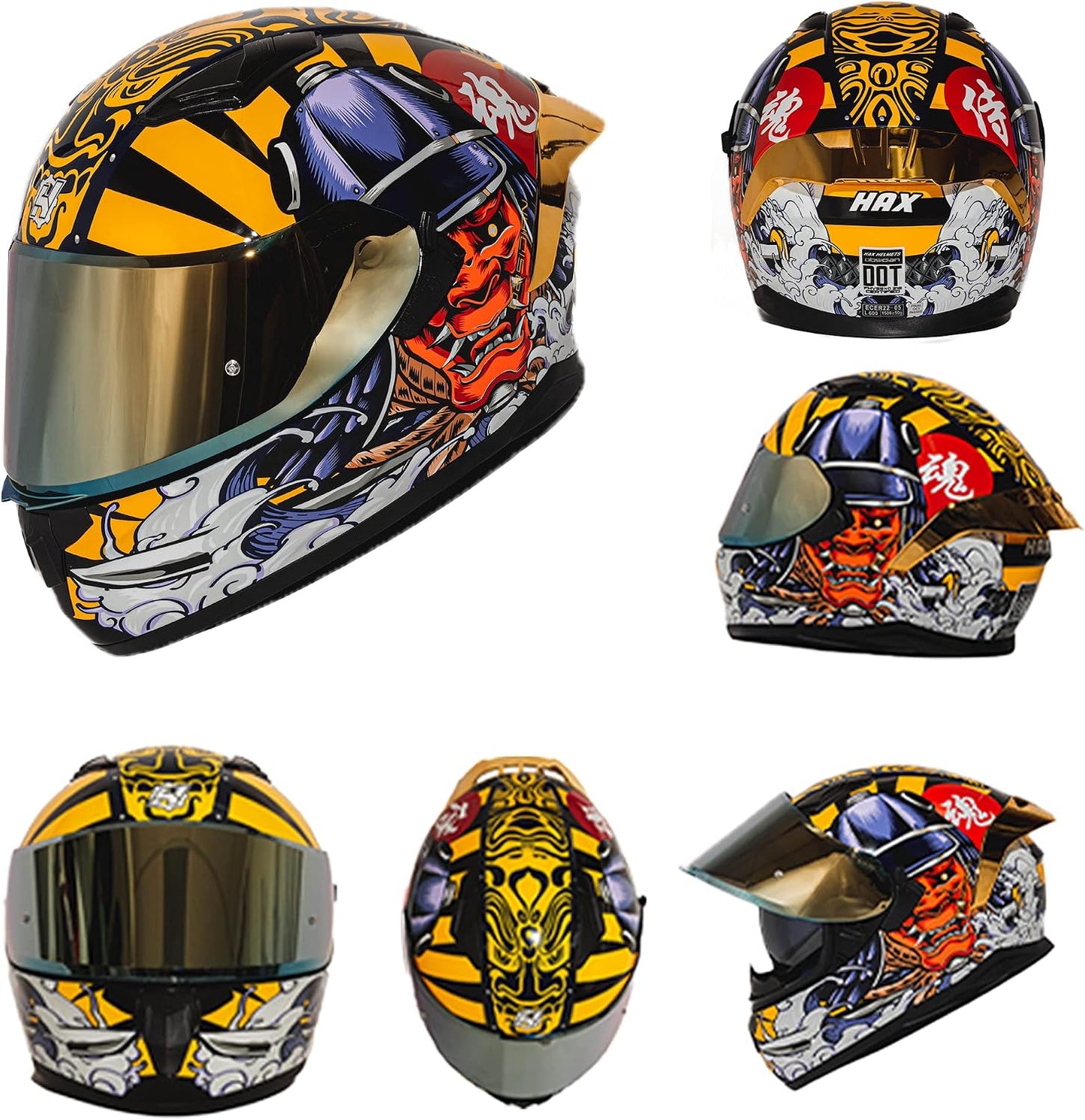 Casco motociclista cara completa visera doble aprobado DOT