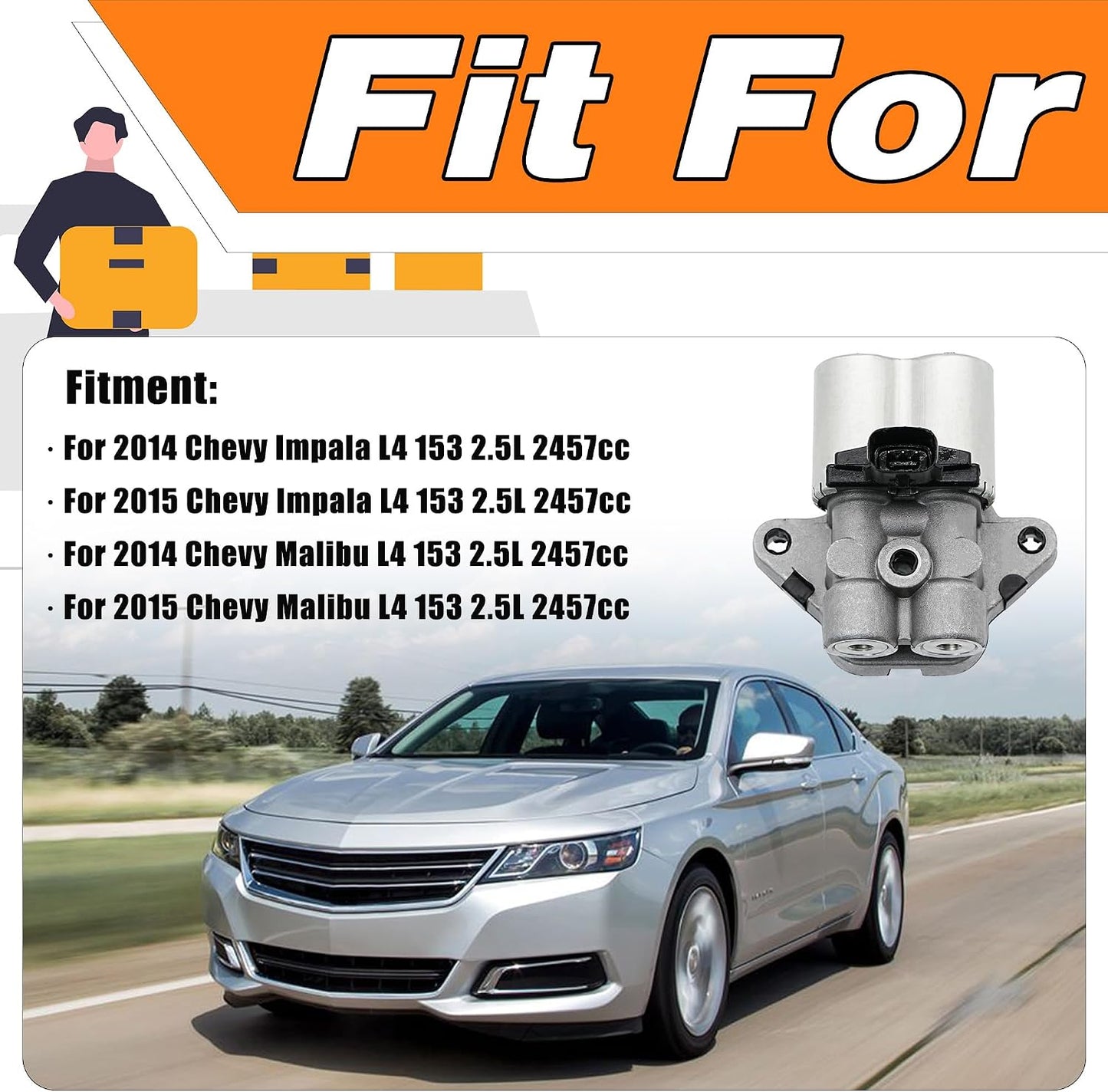 Válvula control aceite VVT comp Chevy Malibu 2.5L 14-15