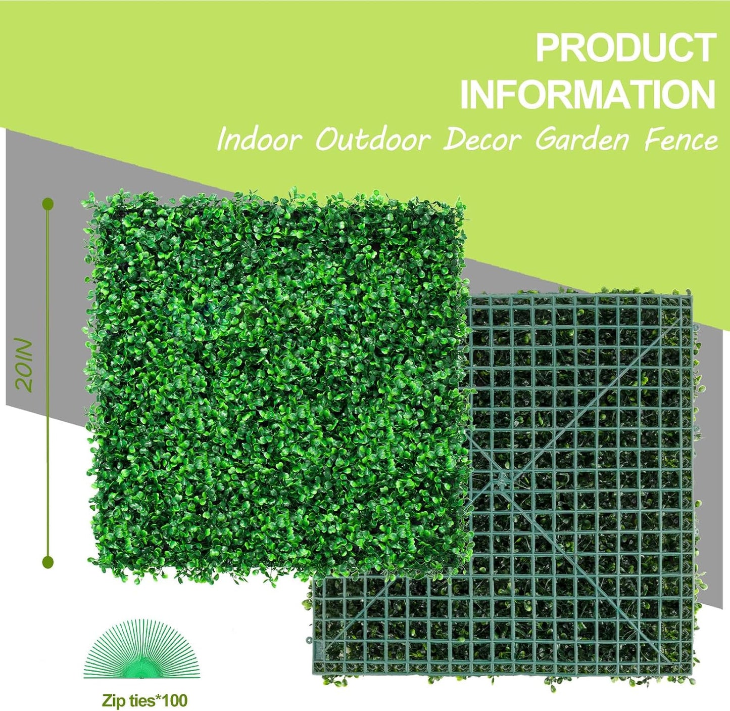 Pared césped artificial 20x20 12 Paneles Seto Boj UV
