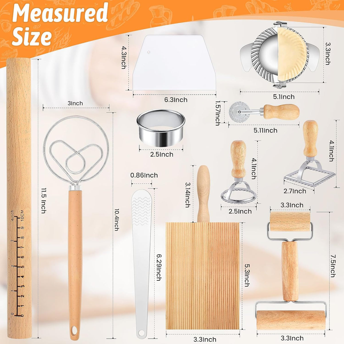 Juego herramientas hacer pasta 11 accesorios madera ravioles lasaña