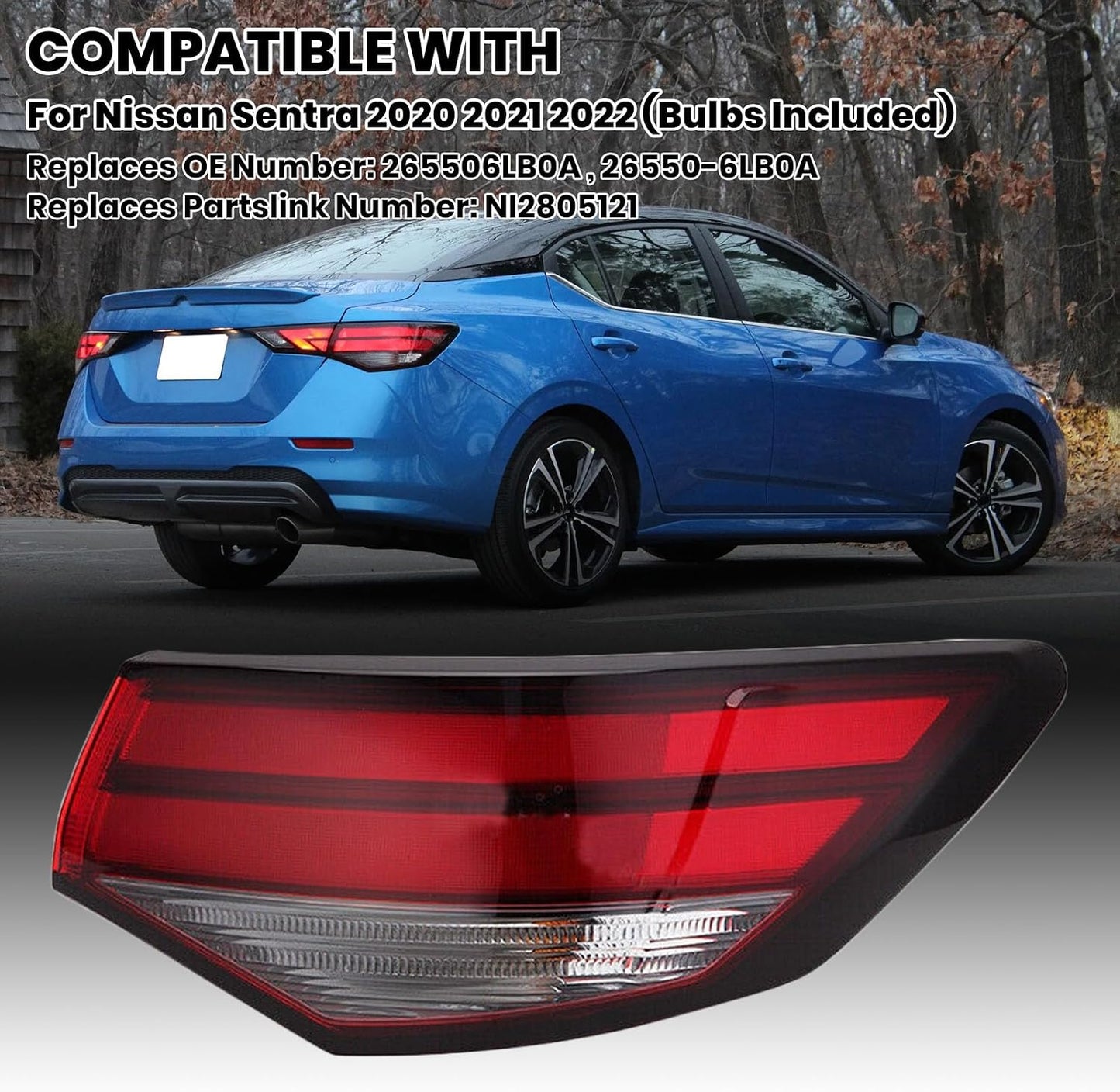 Luz trasera comp. Nissan Sentra halógeno derecho con