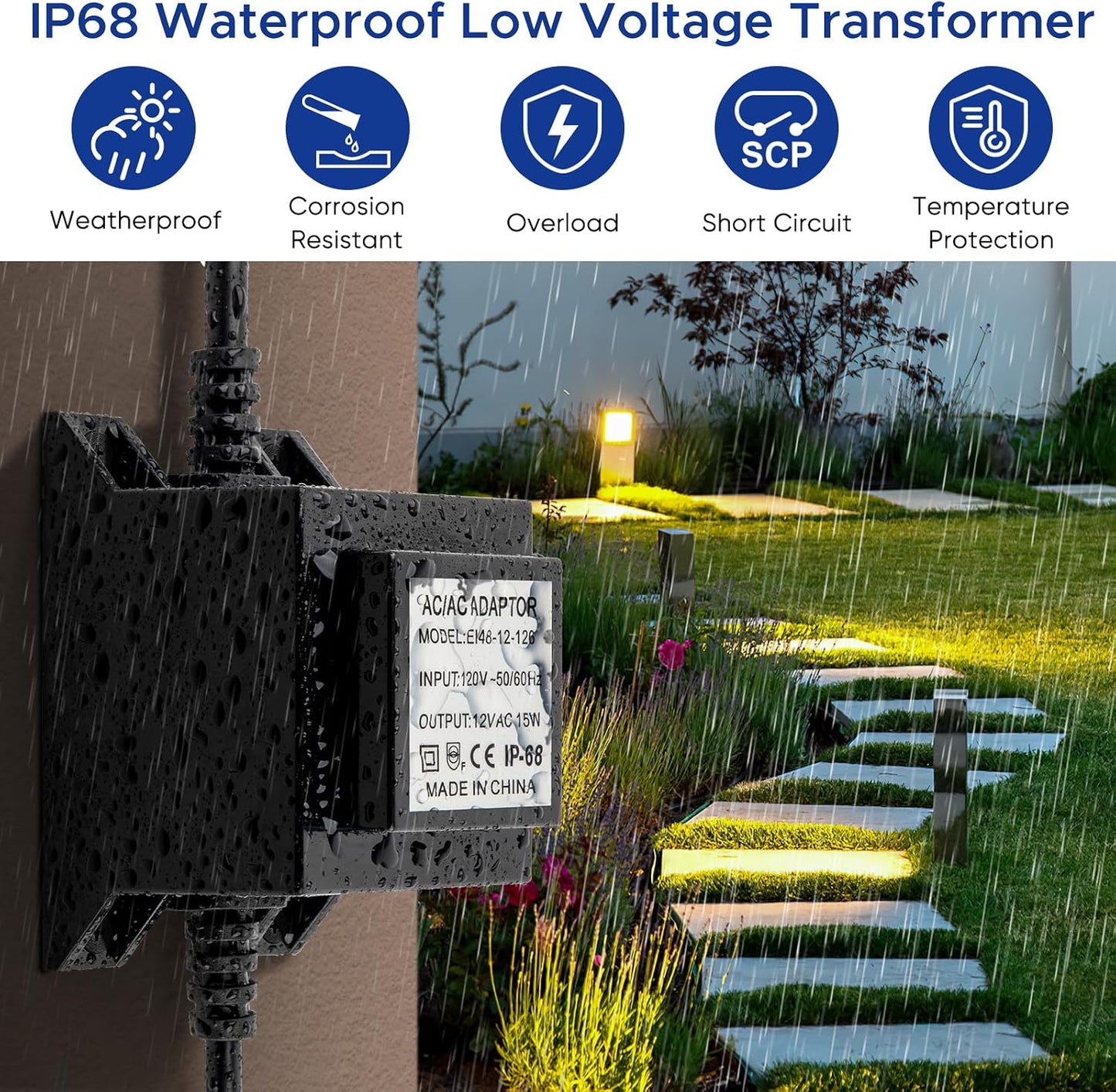 Transformador paisaje 110V a 12V 15W impermeable