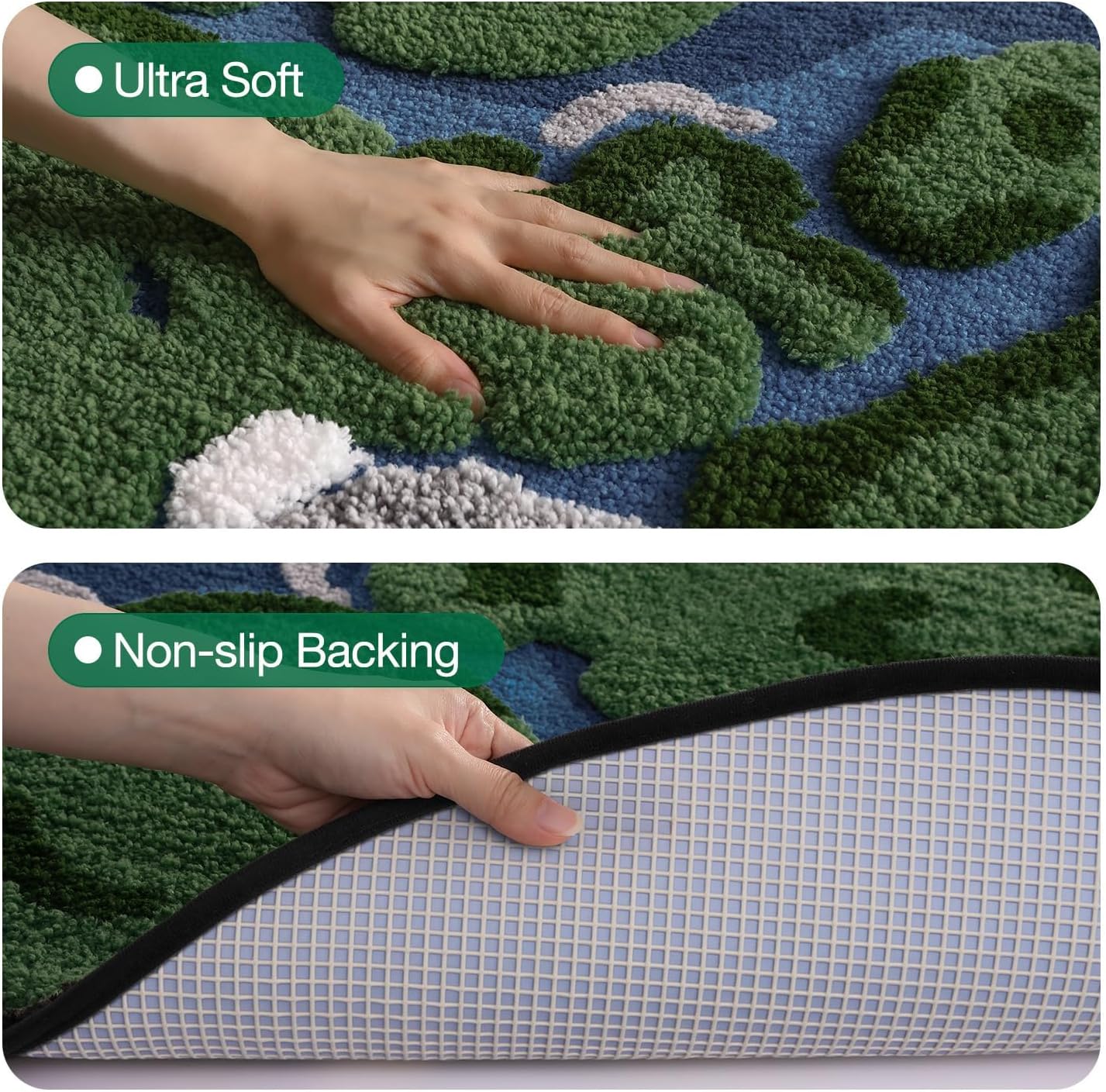 Alfombra baño redonda antiderrap microfibra ultrasuave